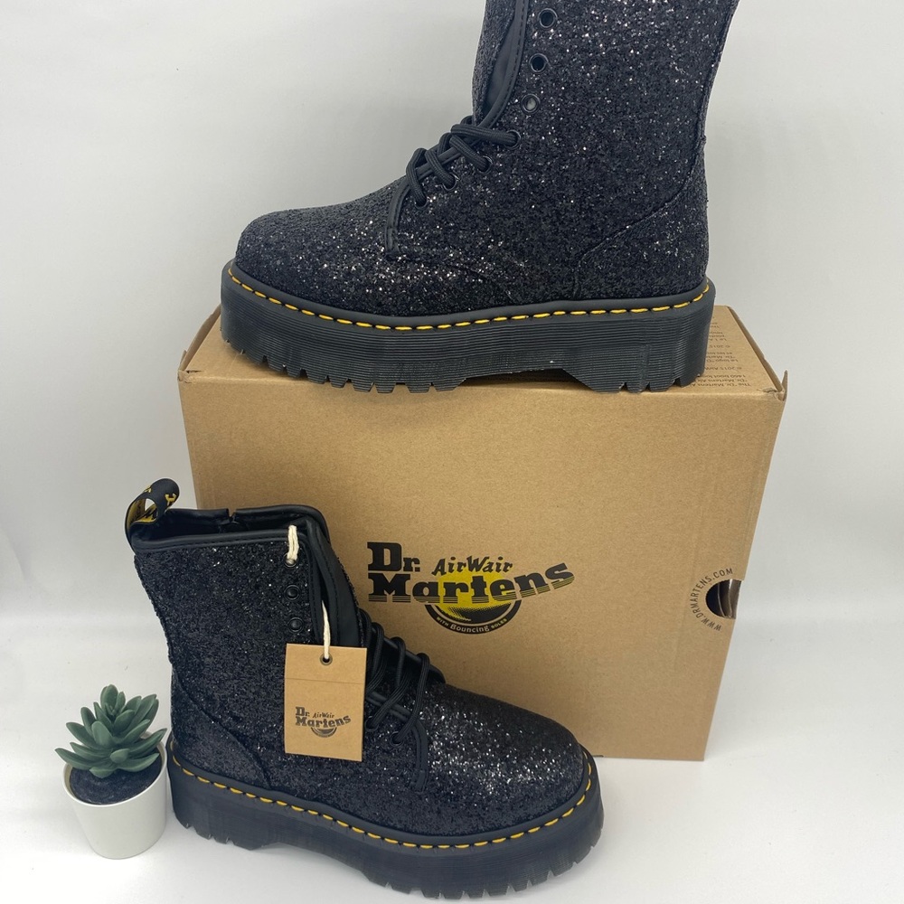 Dr.Marten JADON GLITTER  BLACK CHUNKY GLITTER - Picture 14 of 16